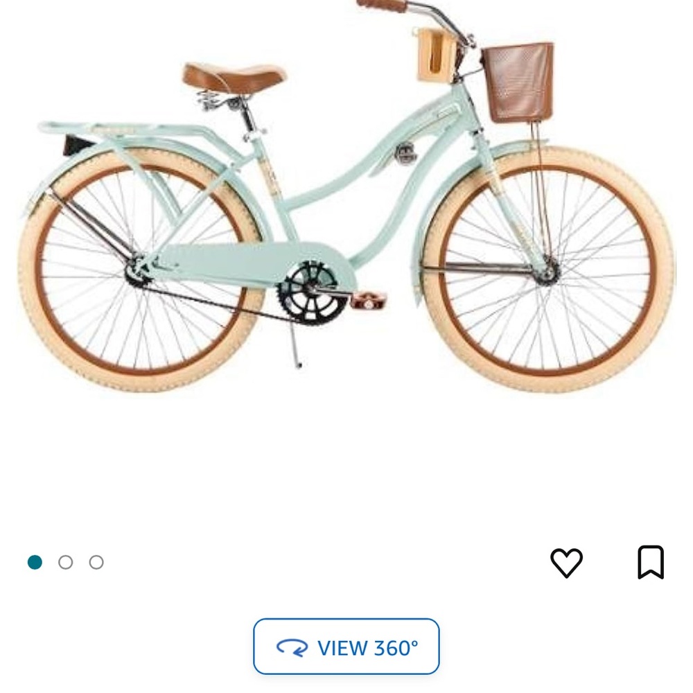Huffy 24" Women's Nel Lusso Cruiser Bike, 54576, Mint, Wire Basket